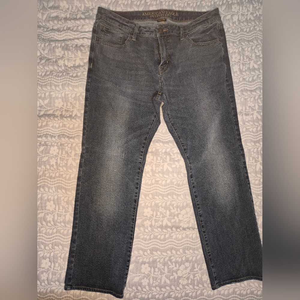 American Eagle Outfitters Men's Straight Jeans in Charcoal